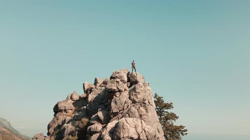 Climber on a rock formation