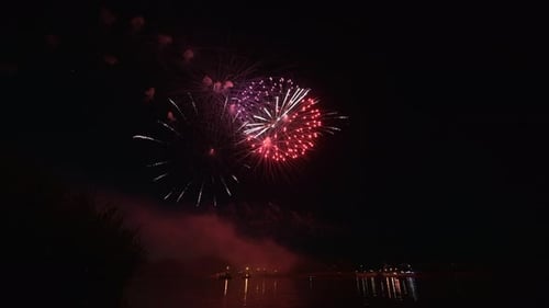 Spectacular Fireworks Exploding in the Night Sky