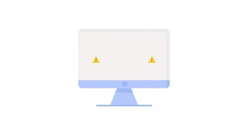 Flat Design Computer Monitor Displaying 404 Error Animation