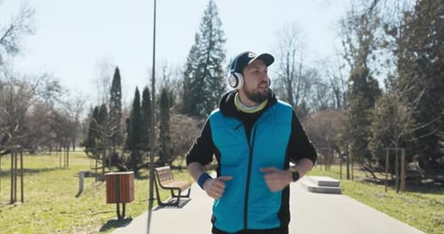 Man with Beard Went for Morning Run
