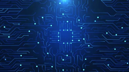 Circuit technology Loop background with digital data connection system and computer electronic.