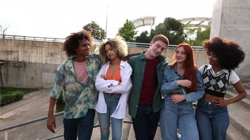 Group of Diverse Young Adults Smiling