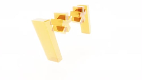 Dynamic Geometric 3D Shapes Rotating with Color Shift