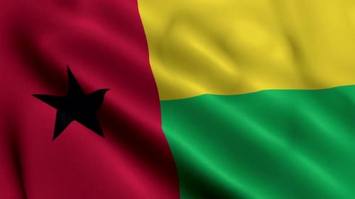 Waving Flag of Guinea-Bissau in Realistic Fabric Loop