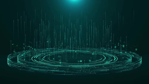 Futuristic Digital Network Data Connection Loop Background