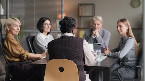 African American Businesswoman Talking during Office Meeting