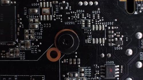 Detailaufnahme des technologischen elektronisch Tisches, Annäherung.