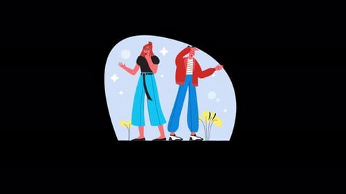 Animated Flat Design People Exploring and Looking Around