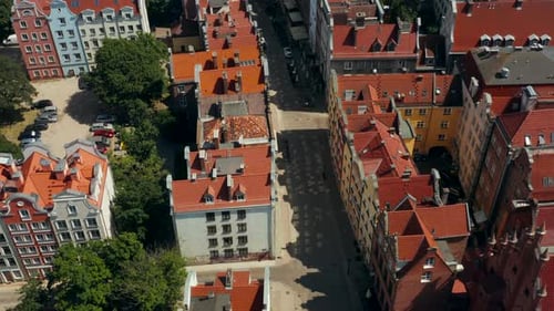 Gdansk Poland Old Town Aerial View