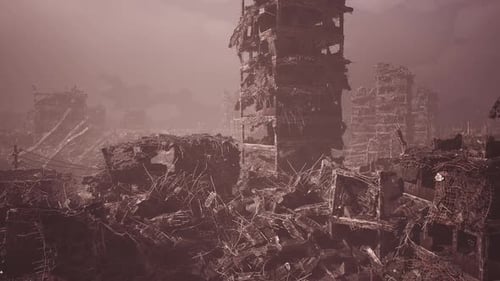 Destruction Patterns in a Post Apocalyptic Urban Landscape with Debris