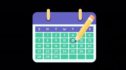 Marking Important Days on Calendar Alpha Channel 4K