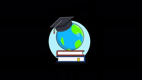 Vídeo de animación sobre el concepto de educación global - Transparente