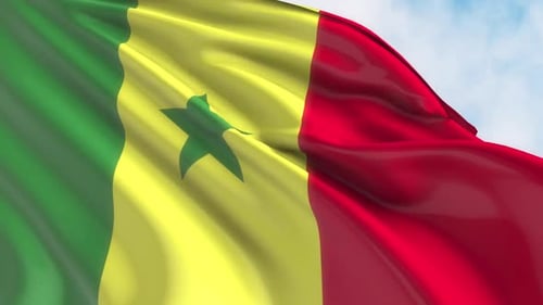 Dynamic Waving Flag of Senegal Realistic Animation