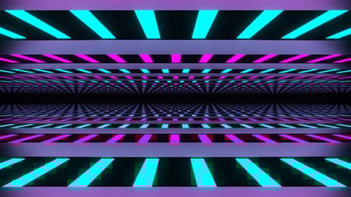 Pink And Cyan Neon Line Area Background Vj Loop In 4K