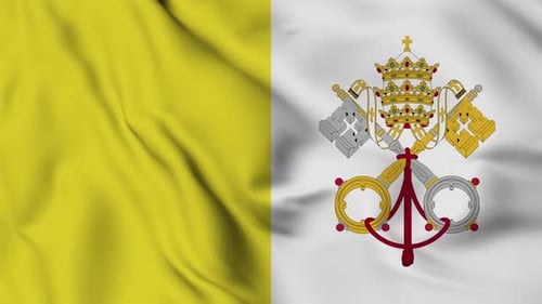 Waving Vatican City Flag Animation