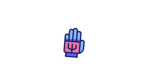 Animated Stop Hand Icon in Flat Design Style
