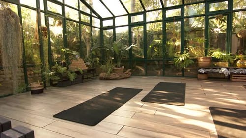 Tropical Yoga Studio With Natural Light and Plants