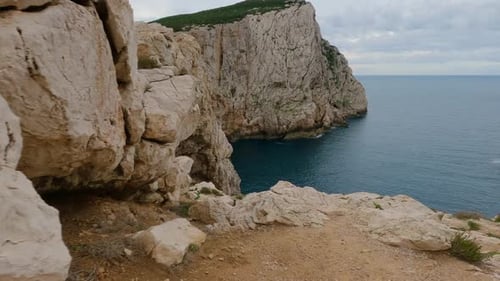 Rocky Coast with Cliffs on the Mediterranean Sea