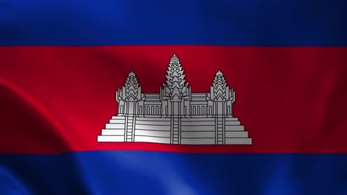 Cambodia National Flag Waving Seamless Loop Animation