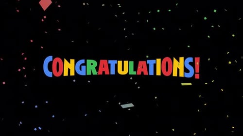 Colorful Congratulations Text Reveal With Falling Confetti