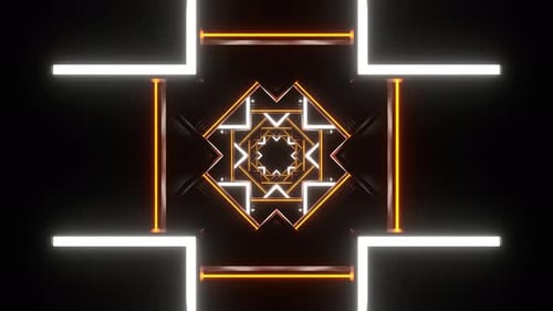Orange And White Neon Abstract Shape Background Vj Loop In 4K