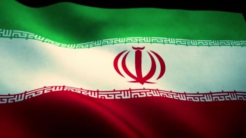 Realistic Waving Flag of Iran Animation