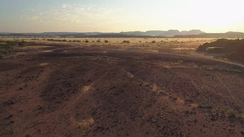 Great Namibian Namib desert plains landscape, Aerial view