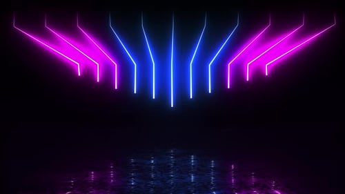 Abstract Neon Glowing Lights Stage Video Background Loop 4K