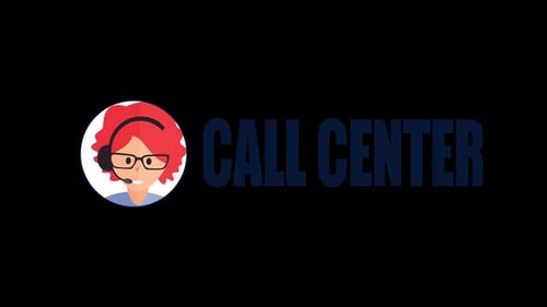 Airlines Call Center Talking Girl On Alpha Channel