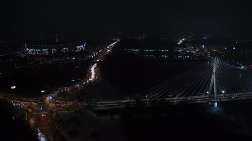 Aerial Panoramic Drone Shot of Warsaw City Cityscape