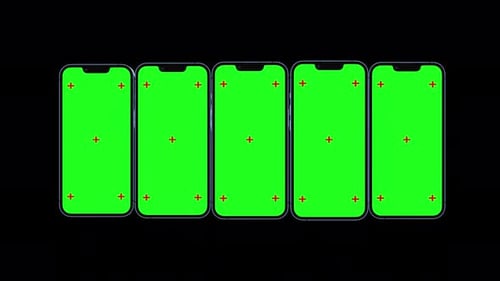 Creative animated smartphone mockup on transparent background. Alpha channel.