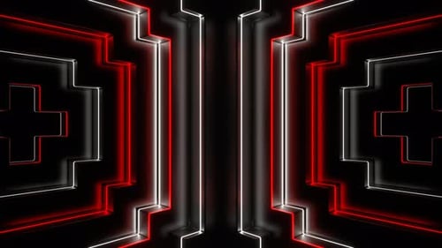 Red And White Neon Strobe Lines Movement Background Vj Loop In 4K