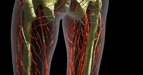 3D Human Circulatory System and Skeleton Medical Animation