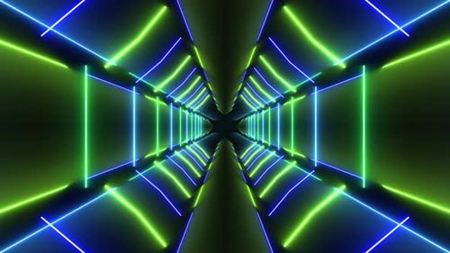 Neon Blue Green Tunnel Loop