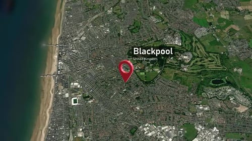 Blackpool City Zoom (UK) from Space to Earth