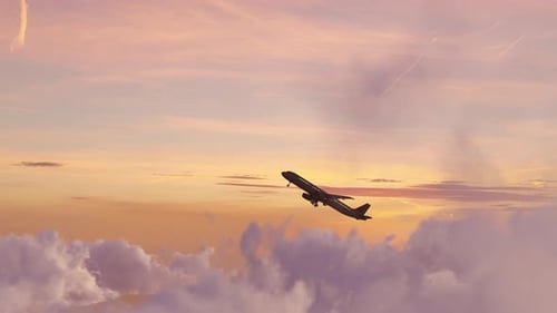 Airplane Lifting Up After Took Off From Airport