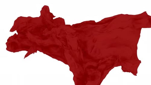 Red Cloth Fluid Motion Animated White Background