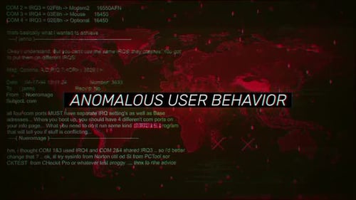 Anomalous User Behavior Warning Text On Hacking Background Screen