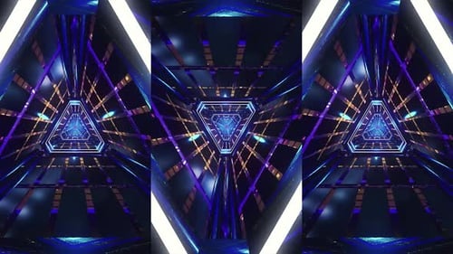Abstract Neon Light Tunnel