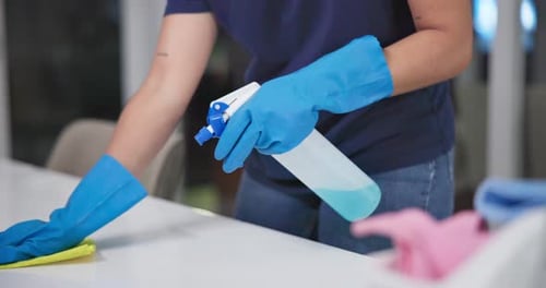Adult Cleaning Table with Rag and Spray Bottle