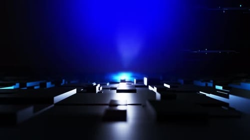 Dynamic Geometric Technology Background Loop with Blue Light
