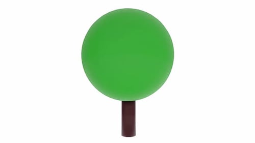Animated 3D Stylized Green Tree Icon