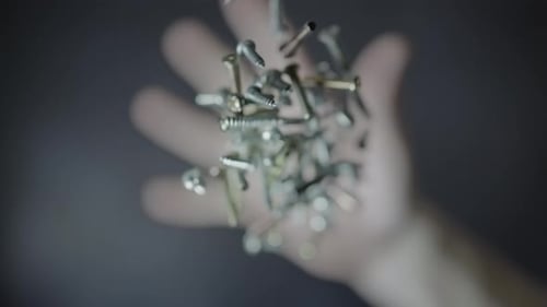 Flying Screws in a Close-Up Studio Shot