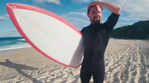 Surfer with Board