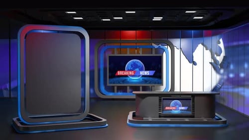 3D-Hintergrundschleife für virtuelle Nachrichtenstudios