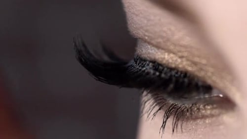 Applying Mascara to Eyelashes, Close Up