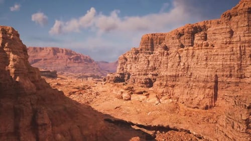 Cinematic Drone View Showcasing Canyon Strata and Sweeping Ridges