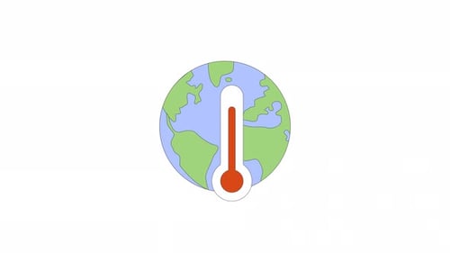 Planet warming up 2D object animation
