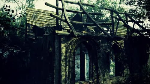 Ruins of an Ancient Structure Enveloped By Natures Embrace