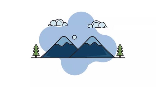 2D-Video zur Berglinie mit Farbanimation für das Winterkonzept